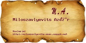 Miloszavlyevits Azár névjegykártya